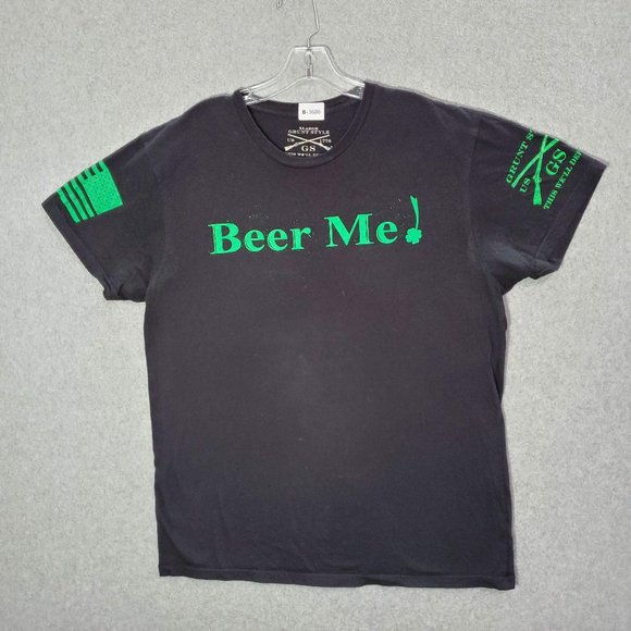 Grunt Style Other - Grunt Style Men Shirt XL Black Beer Me St. Patrick's Day Logo Graphic Clover